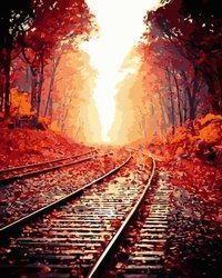 Autumn Forest Railway. Malen nach Zahlen