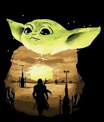 Baby Yoda Mandalorian Star Wars Gemälde nach Zahlen