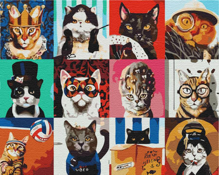 Collage von Katzen Malen nach Zahlen