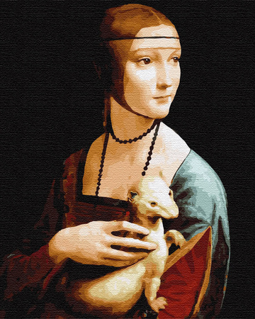 Dame mit einem Hermelin. Leonardo da Vinci Malen nach Zahlen