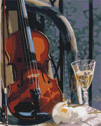 Geige mit Wein Malen nach Zahlen