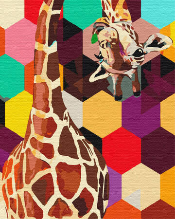 Giraffe in einem Mosaik Malen nach Zahlen