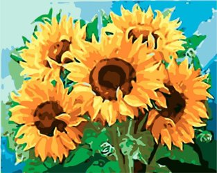 Große Sonnenblumen Malen nach Zahlen