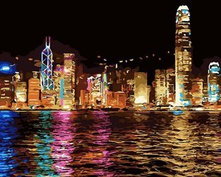 Hong Kong Nightlife Malen nach Zahlen