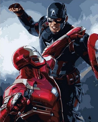 Iron Man und Captain America Malen nach Zahlen