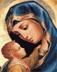 Jungfrau Maria und Jesus Malen nach Zahlen ohne Rahmen