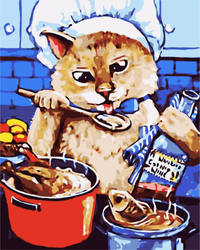 Koch Katze Malen nach Zahlen