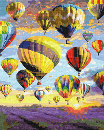 Luftballons in den Wolken Malen nach Zahlen