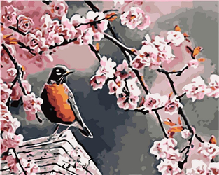 Sakura-Vogel Malen nach Zahlen