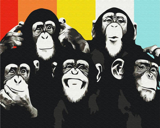 Schimpansen-Porträt Malen nach Zahlen