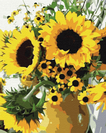 Sonnenblumen in einer Vase Gemälde nach Zahlen