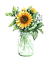 Sonnenblumen in einer Vase Malen nach Zahlen