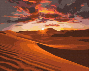 Sonnenuntergang in der Wüste Malen nach Zahlen