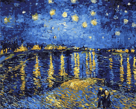 Sternennacht an der Rhone. Van Gogh Malen nach Zahlen