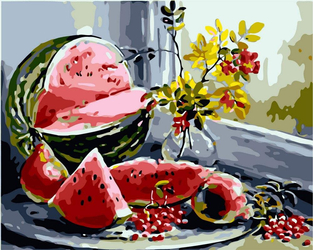 Wassermelone Malen nach Zahlen