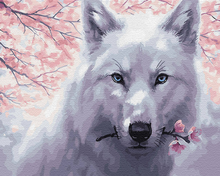 Weißer Wolf Malen nach Zahlen