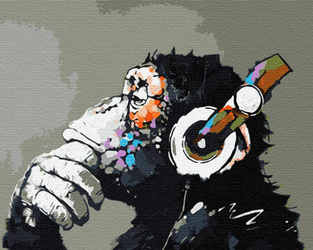 Affe mit Kopfhörern Malen Nach Zahlen