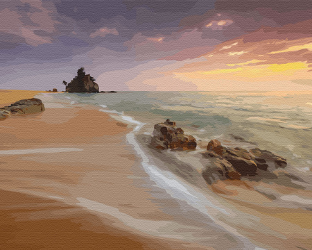 Einsame Insel in der Dämmerung Malen Nach Zahlen