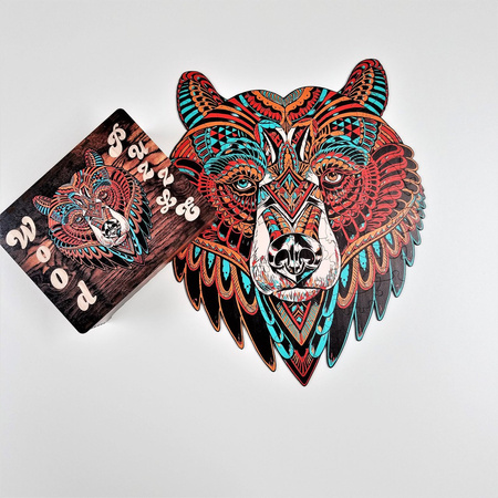 WOOD PUZLE Holzpuzzles für Erwachsene Bär 95 el. Größe 360х300 mm