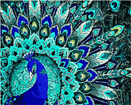 Pfau Malen nach Zahlen