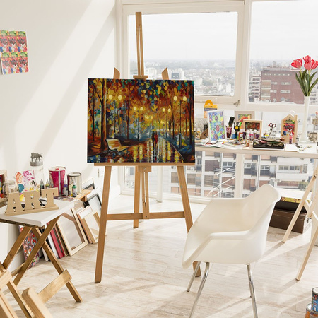 Herbstspaziergang unter dem Regenschirm Malen Nach Zahlen