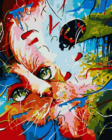 Katze und Käfer Malen nach Zahlen