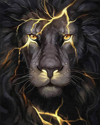 Dunkler Löwe Malen Nach Zahlen