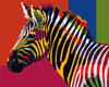 Einfache Malerei des bunten Zebras durch Zahlen