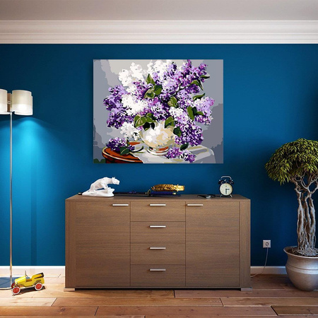 Fliederstrauß Malen nach Zahlen