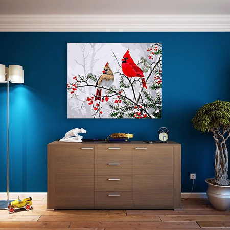 Vögel auf dem Ast Malen nach Zahlen