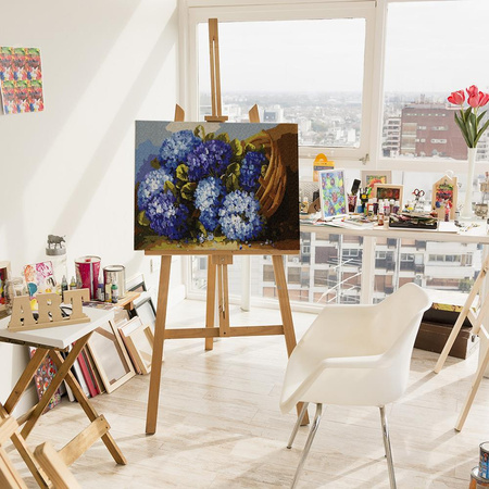 Blaue Blumen im Korb Malen nach Zahlen