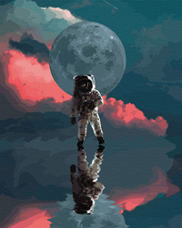 Ein Astronaut im Spiegelbild Malen Nach Zahlen