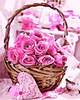 Ein Korb voller Rosen Malen nach Zahlen
