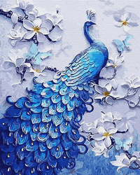 Schöner Pfau. Malen nach Zahlen