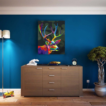 Bunte Hirsche 30x40 Malen nach Zahlen