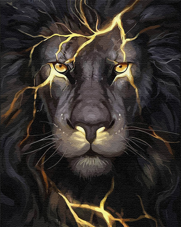 Dunkler Löwe Malen Nach Zahlen