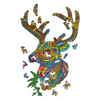 Holz Hirsch Puzzle mit Tierelementen 161 Stk. Größe 343х485 mm