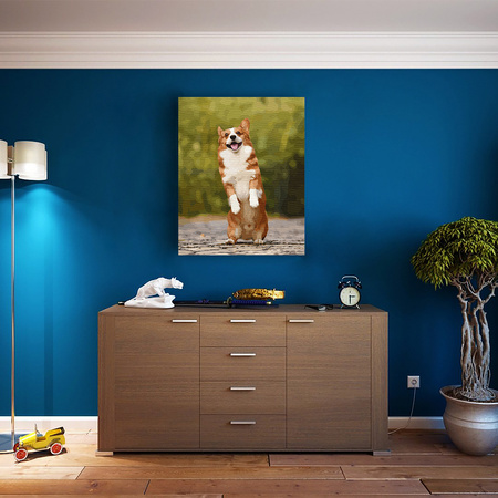 Ein fröhlich springender Corgi Malen Nach Zahlen