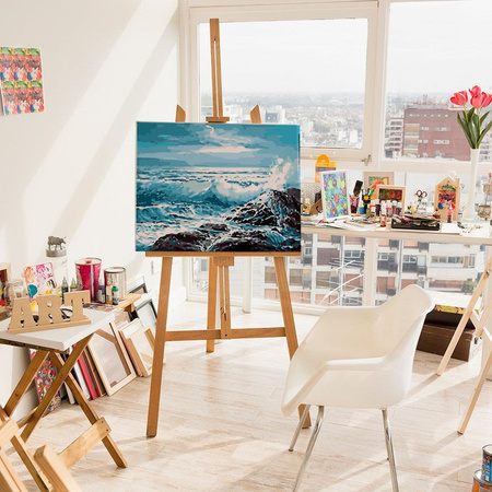 Welle bei Sonnenuntergang Malen nach Zahlen