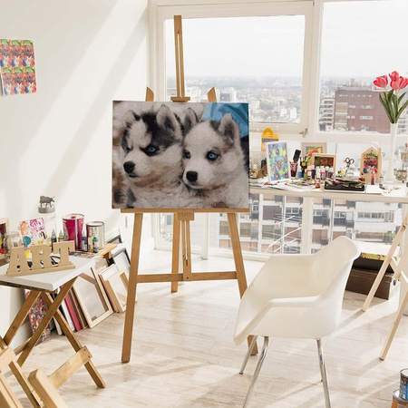 Süße Husky-Malerei nach Zahlen