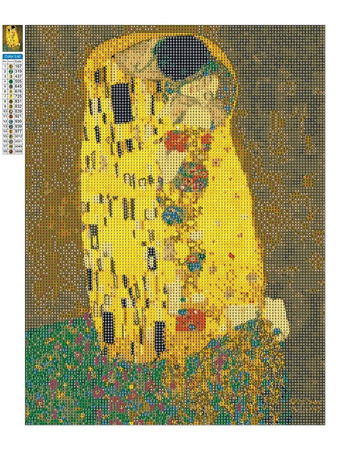 Diamantstickerei ohne Rahmen Der Kuss (Gustav Klimt) 30x40 Diamantmosaik 5D
