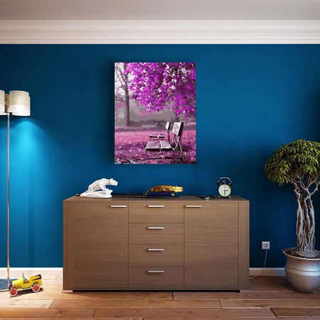 Lila Gartenmalerei durch Zahlen