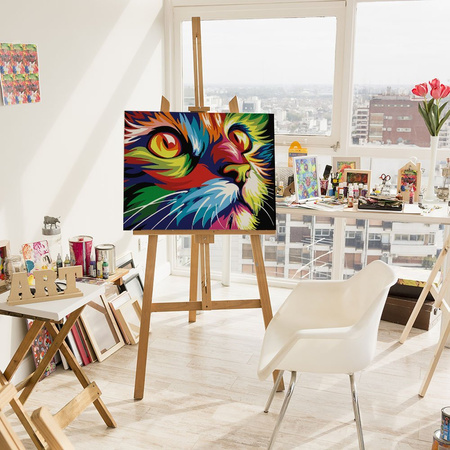 Bunte Katze 40x30 Malen nach Zahlen