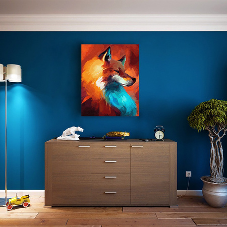 Abstrakter Fuchs in leuchtenden Farben Malen Nach Zahlen