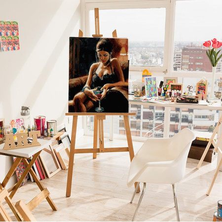 Mädchen mit Glas Malen Nach Zahlen