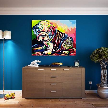 Bunte Bulldogge Malen nach Zahlen