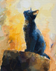 Schwarze Katze im goldenen Licht Malen Nach Zahlen