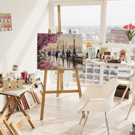 Romantischer Spaziergang durch die Themse 50x65cm Malen nach Zahlen