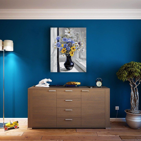 Bündel wilder Blumen. Malen nach Zahlen