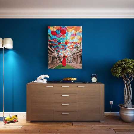 Sonnenschirme Allee Malen nach Zahlen ohne Rahmen